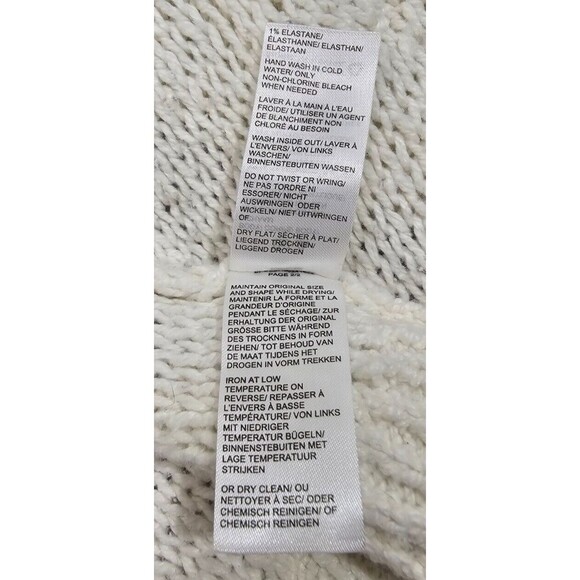 Womens Open Cardigan Sweater Pockets Long Chunky Knit Cream Boho Coastal Large - Picture 12 of 15